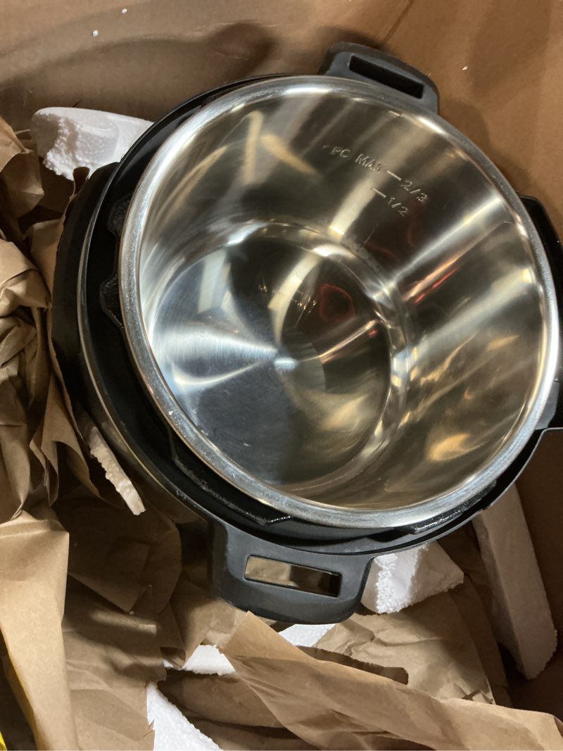 Condition photo showing As Is for Instant Pot Duo Plus 9-in-1 Multicooker, Pressure Cooker, Slow Cook, Rice Maker, Steamer, Sauté, Yogurt, Warmer & Sterilizer, Includes App With Over 800 Recipes, Stainless Steel, 6 Quarts