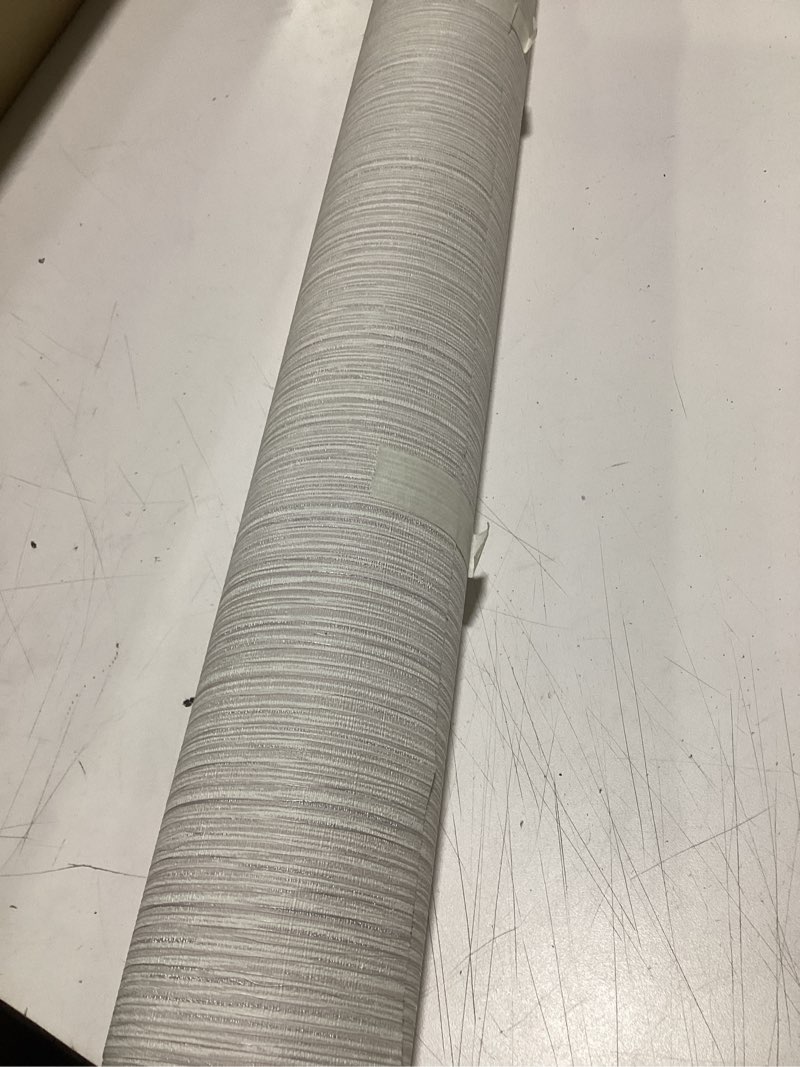 Condition photo showing Good Condition for Grasscloth Peel and Stick Wallpaper Beige and Gray Contact Paper 15.7inch x 118.1inch Textured Vintage Faux Linen Contact Paper Self Adhesive Removable Decorative Wallpaper for Cabinets 15.7"W x 118.1"L Beige Gray