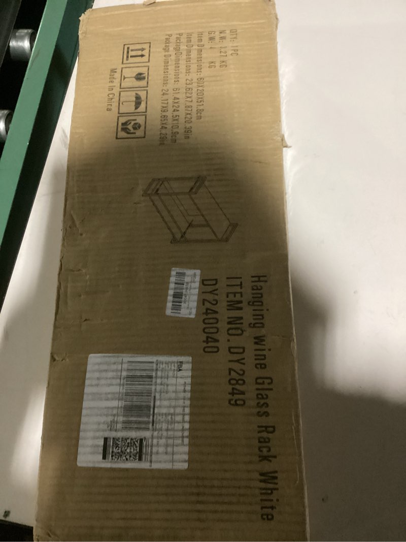 Condition photo showing Good Condition for dokser wine rack wall mounted 2 tier shelf, wall wine rack with rustic wood & industrial iron frame, wine bottle holder for kitchen, dining room, home bar decor (white) short white