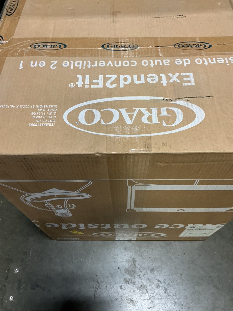 Condition photo showing New/Like New for graco extend2fit convertible car seat, rear and forward facing car seat with adjustable extension panel for extra legroom, great gift for baby shower or baby registry, gotham 2-in-1 gotham 2.0