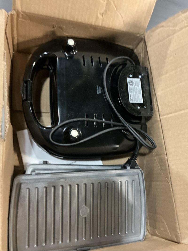 Condition photo showing As Is for Amazon Basics 3-in-1 Sandwich Maker, Panini Press and Waffle Maker with Removable Plates, 760W 3-in-1 Sandwich/Panini/Waffle (9 x 9 inch Plates)