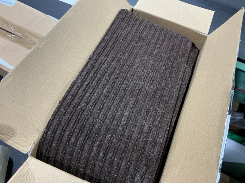 Condition photo showing Good Condition for mbigm 8" x 30" (15 in pack) nonslip carpet stair treads non-skid safety rug slip resistant indoor runner for kids elders & pets with reusable adhesive - brown - non slip stair treads indoor 8" x 30" - 15 pcs brown