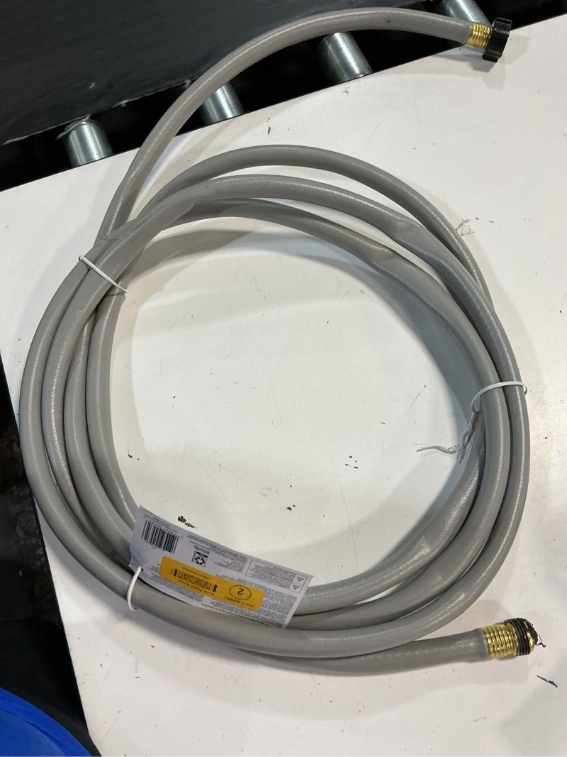 Condition photo showing As Is for project source project source 5/8-in x 15-ft light -duty vinyl gray hose