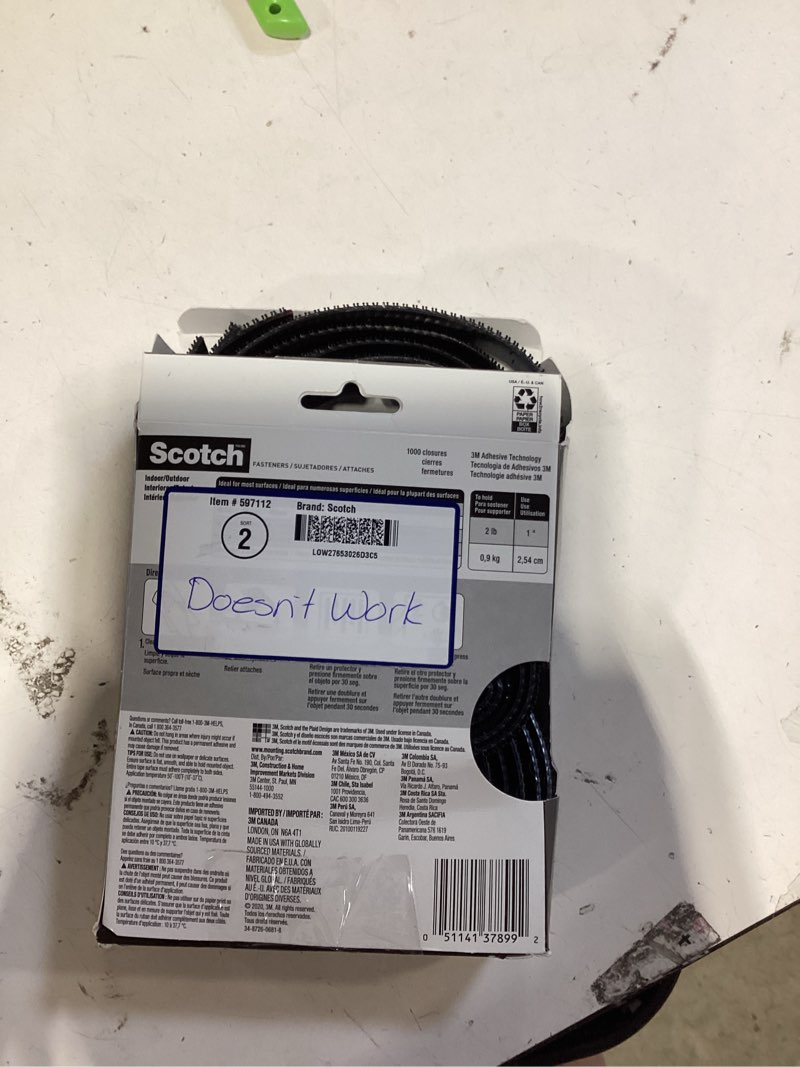Condition photo showing New/Like New for scotch medium foam hook and loop fastener 120 in. l 1 pk