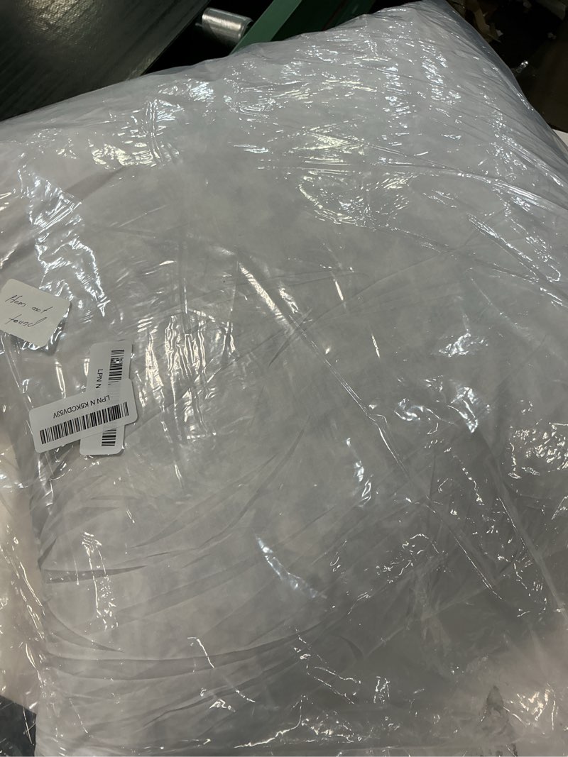 Condition photo showing Good Condition for APSMILE 24x24 Down Feather Throw Pillow Inserts 2 Pack - Premium Soft Cotton Euro Square Decorative Pillow Core Set for Bed, Sofa, Couch, Ivory White 24\"x24\" (Pack of 2) Ivory White (incomplete)