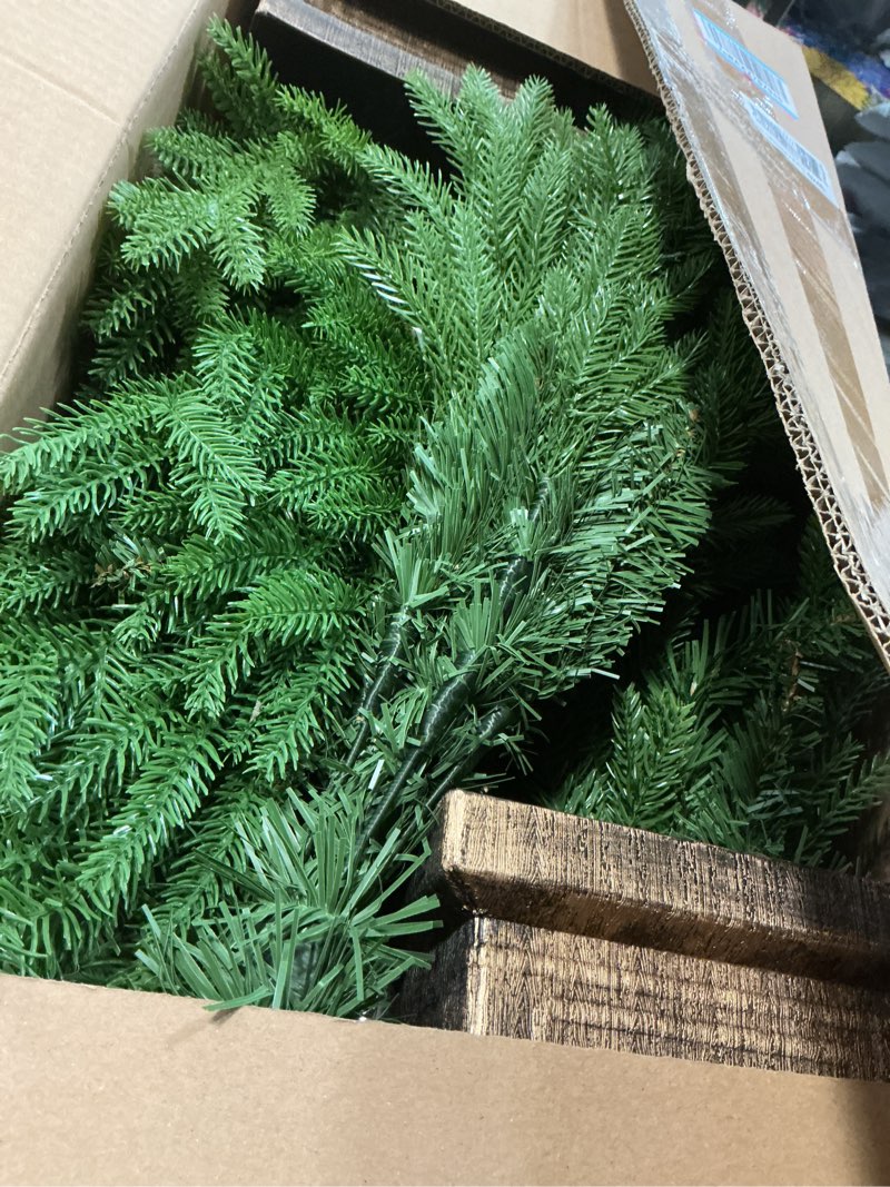 Condition photo showing Good Condition for Jin&Bao 4FT Potted Christmas Tree with 100 Lights, 2 Pack Artificial Xmax Tree Timer Function with Real-Like Tips & Round Branches, 3AA Battery Operated Christmas Decorations for Outdoor, Porch Classic Green-2pack