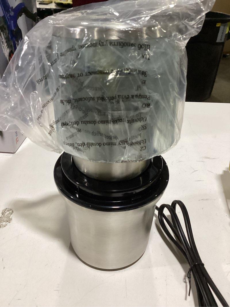 Condition photo showing New/Like New for Secura Electric Coffee Grinder and Spice Grinder with 2 Stainless Steel Blades Removable Bowls 2 removable bowl