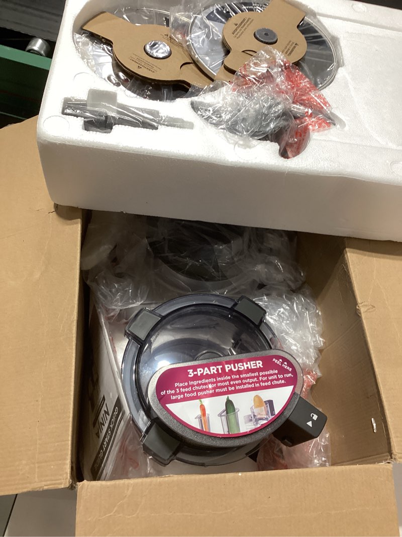 Condition photo showing As Is for Ninja Food Processor, Professional XL, 1200 Peak-Watts, 4-in-1, Chopping, Slicing/Shredding, Purees, Dough, 12-Cup Processor Bowl, 2 Blades & 2 Discs, Feed Chute/Pusher, Black, NF701 12-Cup Food Processor