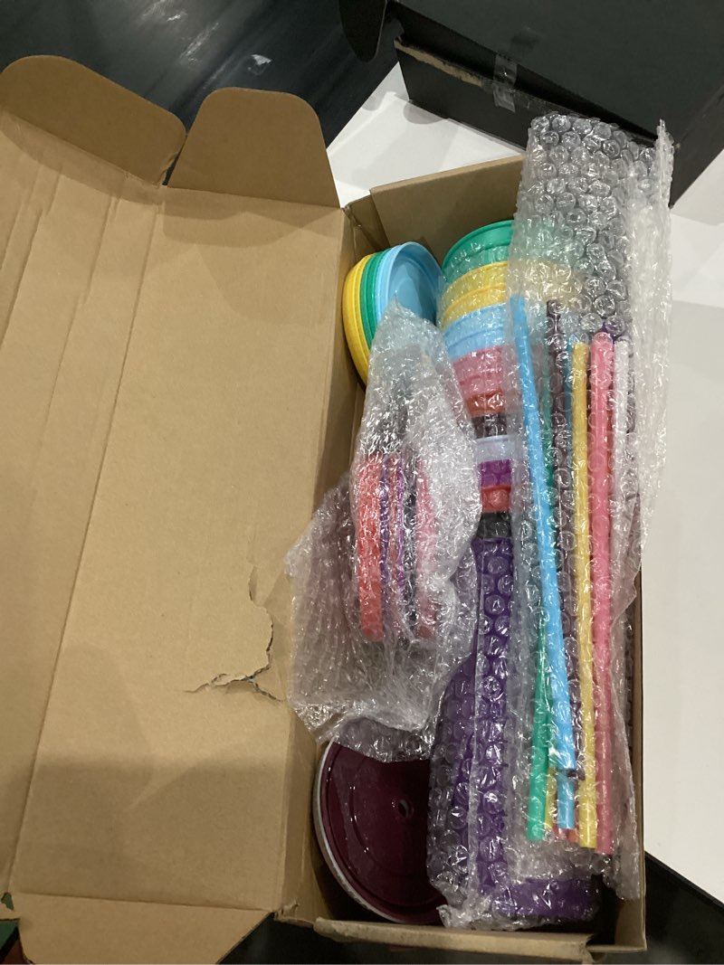 Condition photo showing New/Like New for Honeydak 15 Pack Tumbler with Straw and Lid Bulk Cups for Gifts Water Bottle Iced Coffee Travel Mug Cup Reusable Plastic Tumblers for Party Birthdays 24-27 oz (Solid Color) Solid Color 15