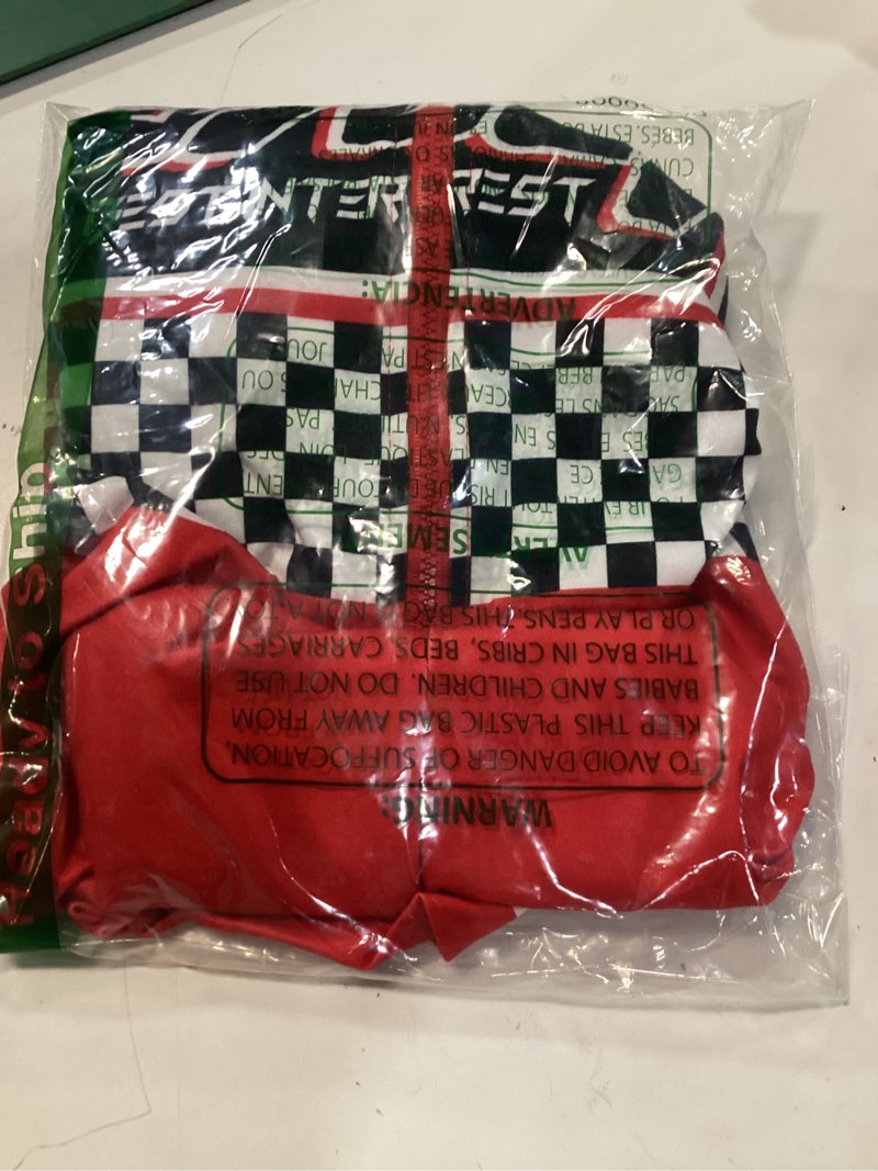 Condition photo showing New/Like New for soly hux women's racer bodysuit costumes graphic half zip long sleeve leotard motorcycle shirt x-small red multi