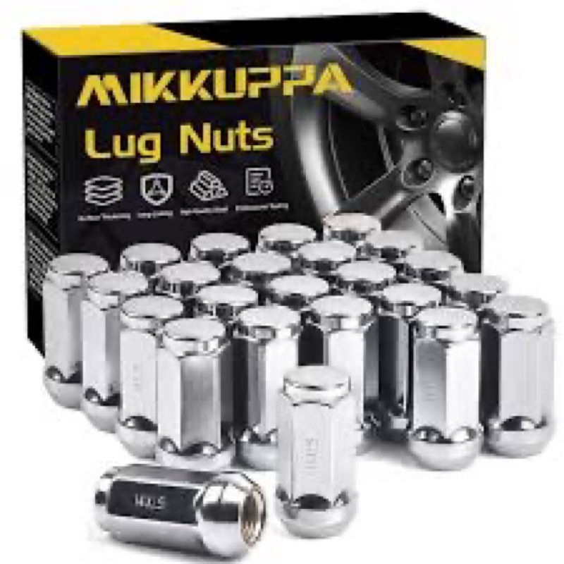 mikkuppa m14x1.5 lug nuts, replacement for chevy silverado suburban 1500 tahoe colorado traverse, ford f-150 ram 1500 aftermarket wheel, 24pcs black closed end bulge acorn tire lug nuts