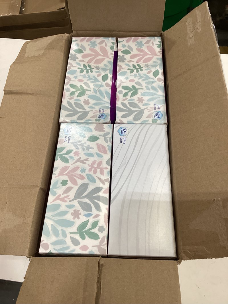 Condition photo showing New/Like New for puffs ultra soft non-lotion facial tissue, 8 family boxes, 124 facial tissues per box 124 count (pack of 8)