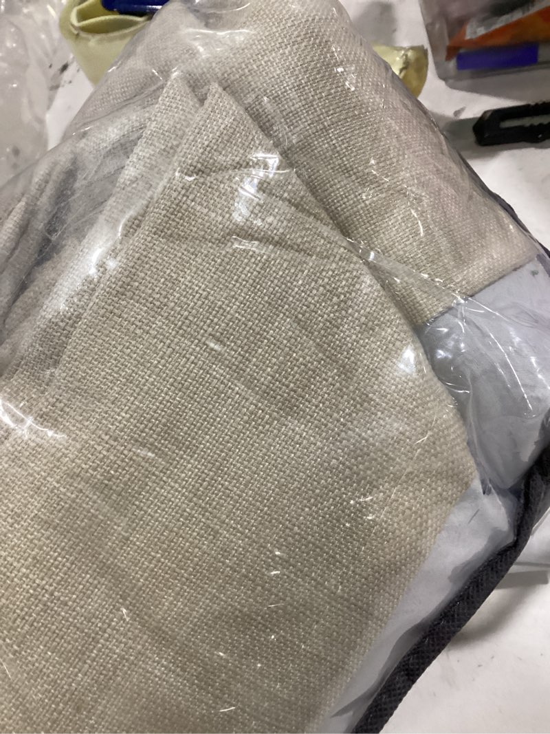 Condition photo showing Good Condition for pleat natural beige black out 102 inch long privacy curtains for room divider 2 panels set, elegant memory trained pinch pleated linen energy efficient drapes for dorm room window 40"w x 102"l length natural 40"w x 102"l (pack of 2)