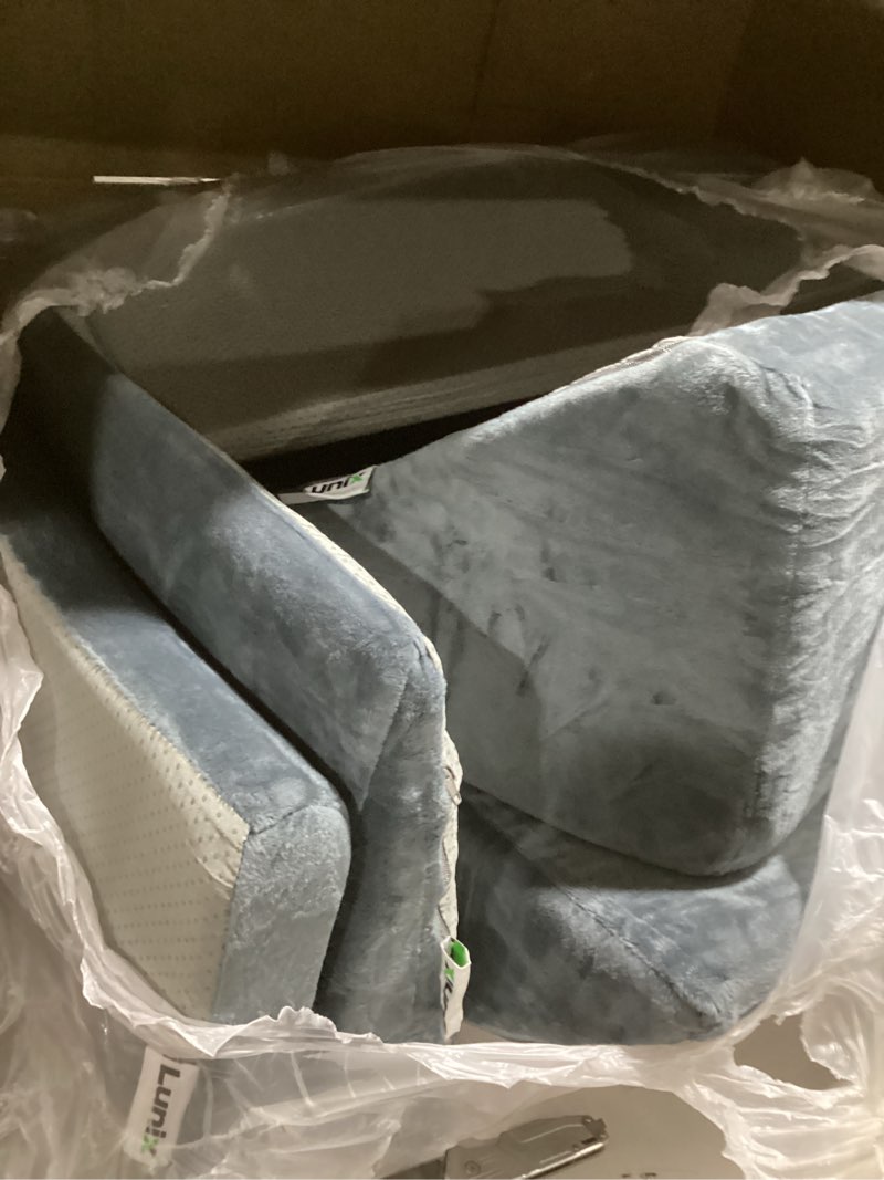 Condition photo showing Good Condition for similar to  lunix lx5 4-piece support for shoulder & upper body rest, orthopedic bed wedge pillow set, elevated memory foam for post-op recovery & sleep comfort, arctic navy