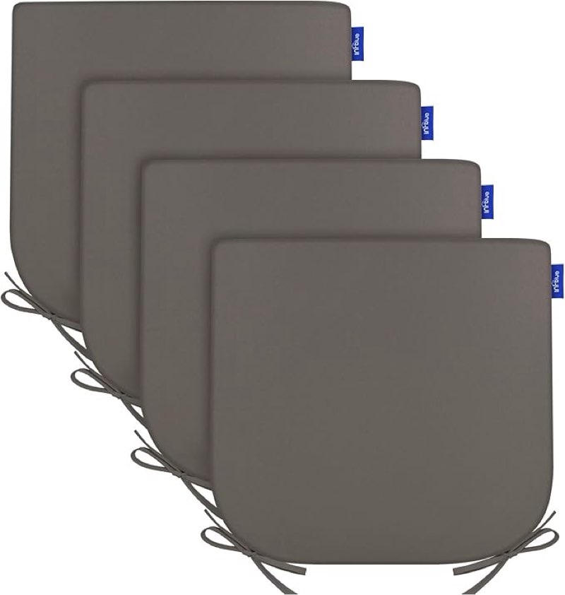 INFBLUE Indoor/Outdoor Chair Cushions Set of 4 Chair Pads Water Resistance Round Corner Outdoor Cush