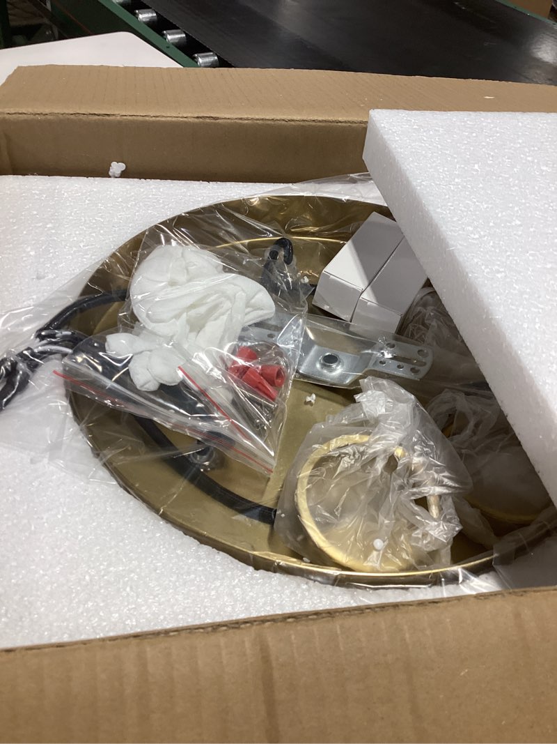 Condition photo showing New/Like New for 3-Light Raindrop Pendant Light Fixtures, Brass Glass Pendant Lighting, Teardrops Modern Hanging Light for Entryway Foyer Kitchen Island Dining Living Room Hallway Gold 3-Light