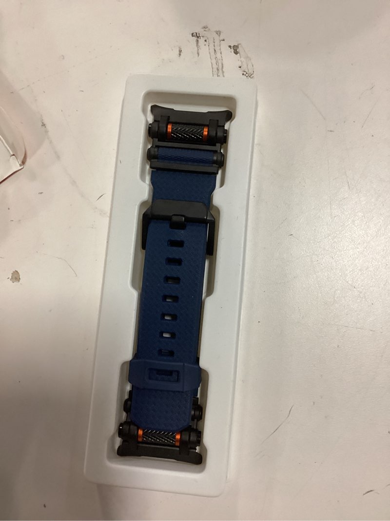 Condition photo showing Good Condition for tauri designed for samsung galaxy watch ultra bands 47mm (2025/2024) [durable liquid silicone strap + stainless steel metal connector] military rugged band for galaxy watch ultra men women, navy blue silicone-navy blue galaxy watch