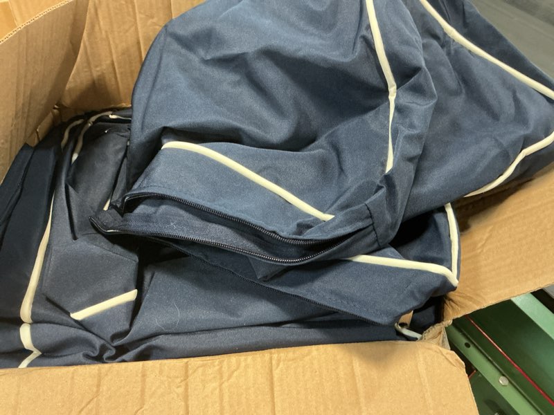Condition photo showing Good Condition for 14pcs outdoor cushion covers replacement washable waterproof uv w/zipper for 6-seaters sofa patio slipcovers set seat and back covers only (bluejw, 23.6x23.6inch)  23.6x23.6inch