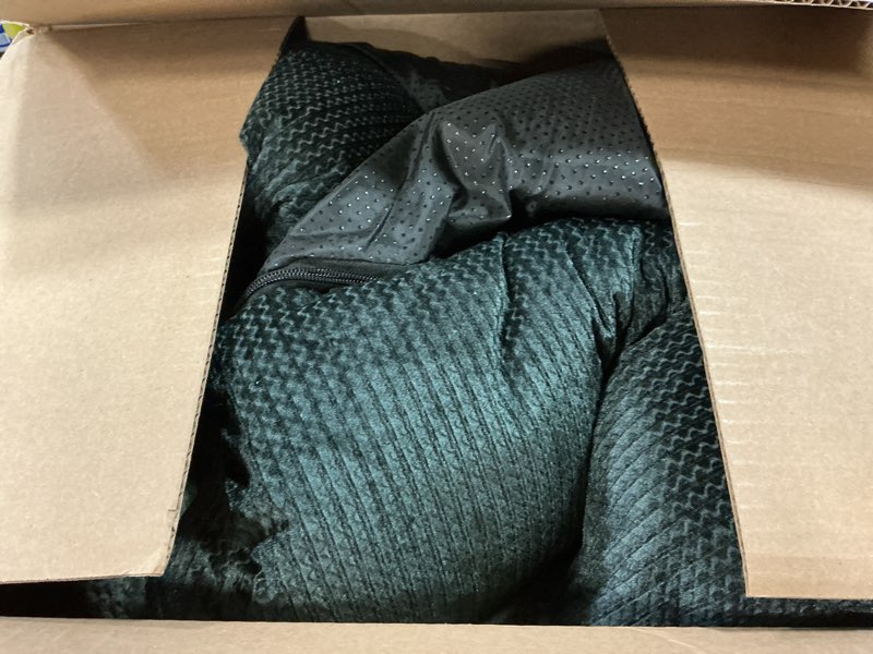 Condition photo showing As Is for Miguel Removable Washable Dog Bed for Medium Dog - Rectangle Pet Bed for Large Cats with Zipper Cover Bolster Cuddle Puppy Bed with Supportive Side Wall Slip-Resistant Bottom, Dark Gray 35 Inch Dark Gray XL (35" x 25" x 10")