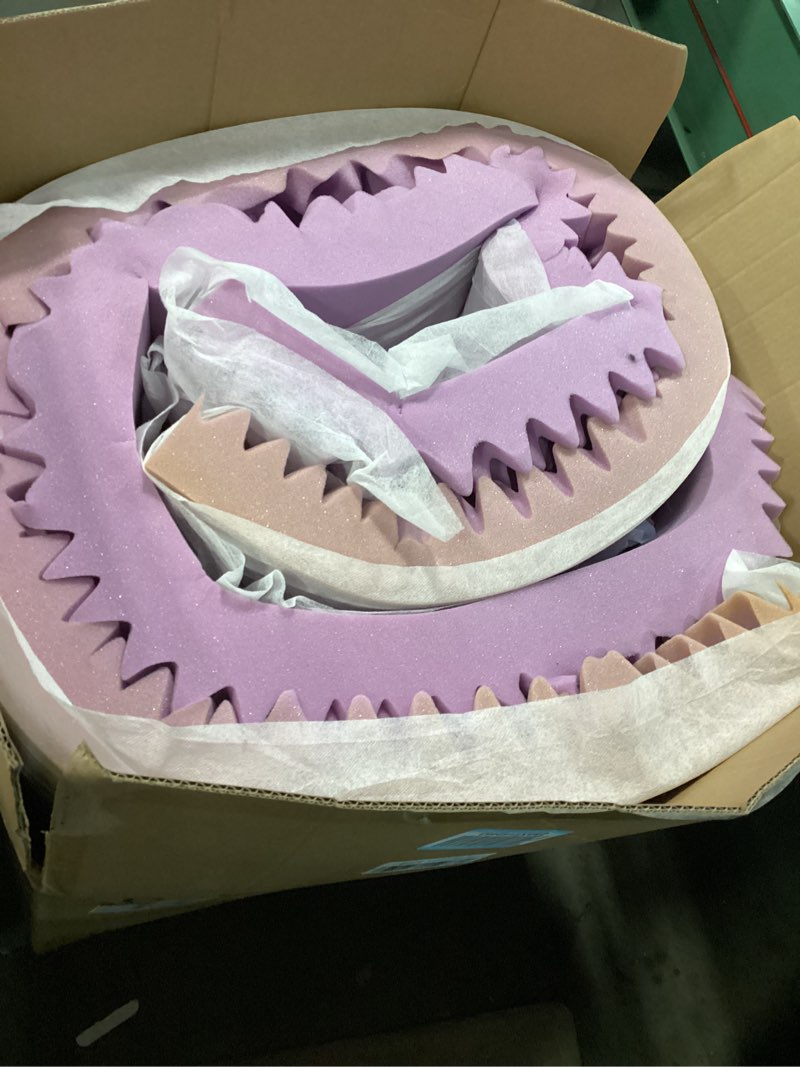 Condition photo showing As Is for MUXHOMO 3 Inch 7-Zone Queen Mattress Topper, Egg Crate Foam Mattress Topper Queen Size for Back Pain, Lavender Cooling Gel Infused Bed Pad, CertiPUR-US and Oeko-TEX Certification (60"×80") Queen 3 Inch