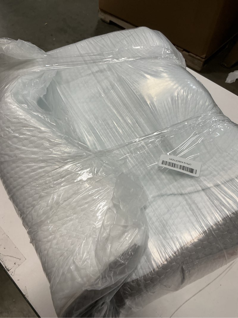 Condition photo showing As Is for Bedluxe Wedge Pillow, 8 inch Bed Wedge Pillow for Headboard, Pillow Wedge for Acid Reflux Relief, Sleeping, After Surgery, Snoring, Gerd, Triangle Pillow Wedge - Cooling Memory Foam Top, White/Grey 24*24*8 Inch White Grey