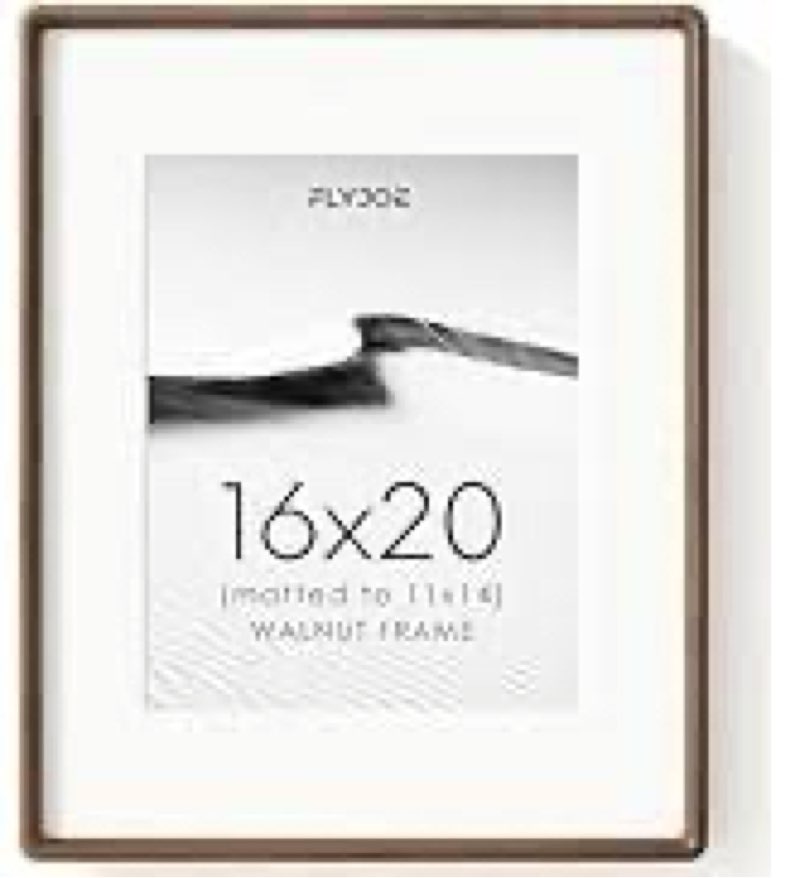 Set of 3 Yaetm 16x20 Picture Frame with Tempered Glass - Brown Walnut, Rustic Solid Wood Frame 16x20 for Photo & Art Print, Display on Tabletop or Wall Horizontally and Vertically (Single, Walnut) 16x20 - 3pack Walnut