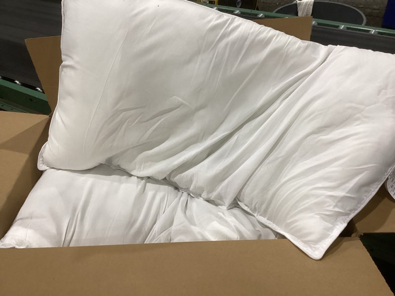 Condition photo showing Good Condition for Amazon Basics Down-Alternative Pillows for Stomach and Back Sleepers, Soft Density, 20 x 36 inches, 2-Pack, White King (Pack of 2) Soft Pillow