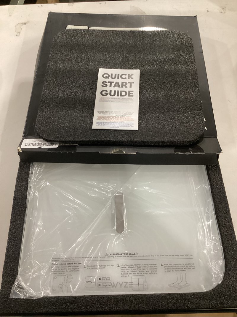 Condition photo showing New/Like New for wyze smart scale x - digital bathroom scale for body weight, bmi, body fat, muscle mass, heart rate monitor | ito glass & led backlight | batteries included, 400 lbs (white)