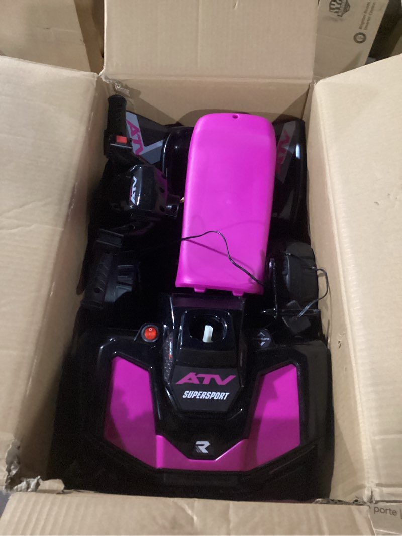 Condition photo showing New/Like New for costzon kids atv, 6v four wheeler quad electric vehicle with spray function, storage box, musin & lights, kids 4 wheeler ride on car toy for boys girls 18+ months (pink)