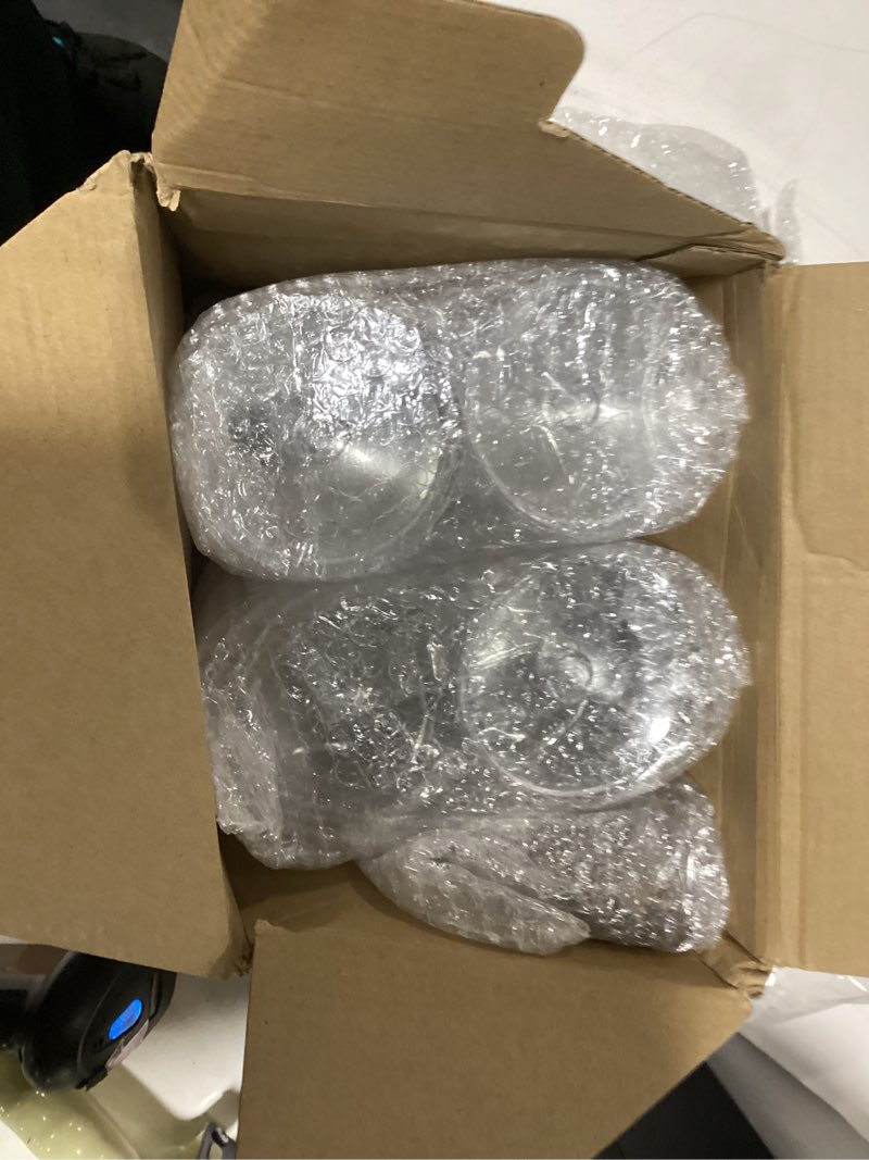 Condition photo showing New/Like New for 12 pcs clear sugar bowls with lid and spoon and acrylic display risers 7.1 oz topping containers with tag and 4 tier acrylic shelf stand for kitchen hot cocoa bar ice cream bar supplies