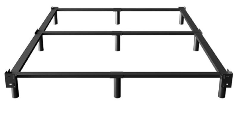 emoda 7 inch queen bed frame for box spring and mattress, 9 legs support metal bed base, tool-free a