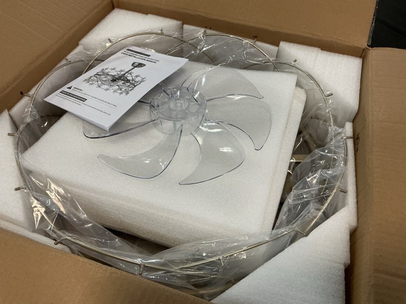 Condition photo showing Good Condition for 20 Inch Gold Caged Ceiling Fan with Light, Flower Chandelier Ceiling Fan with Lights Remote Control, Frower Crystal Fandelier 6 Speeds for Girl's Bedroom, Living Room 20 Inch Fandelier Gold Caged Ceiling Fan with Light