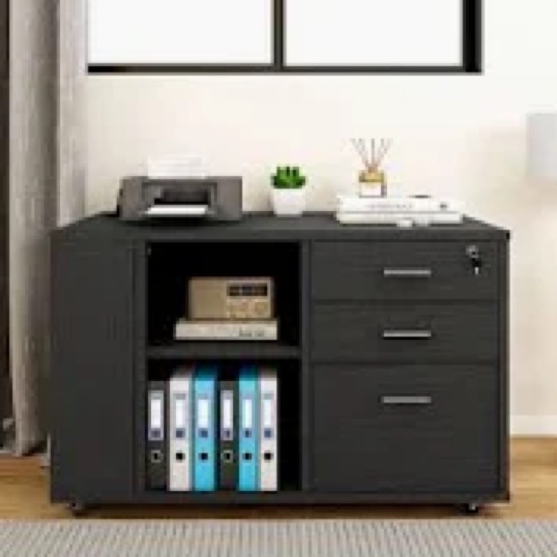 39.4'' Wide 3 -Drawer Mobile File Cabinet