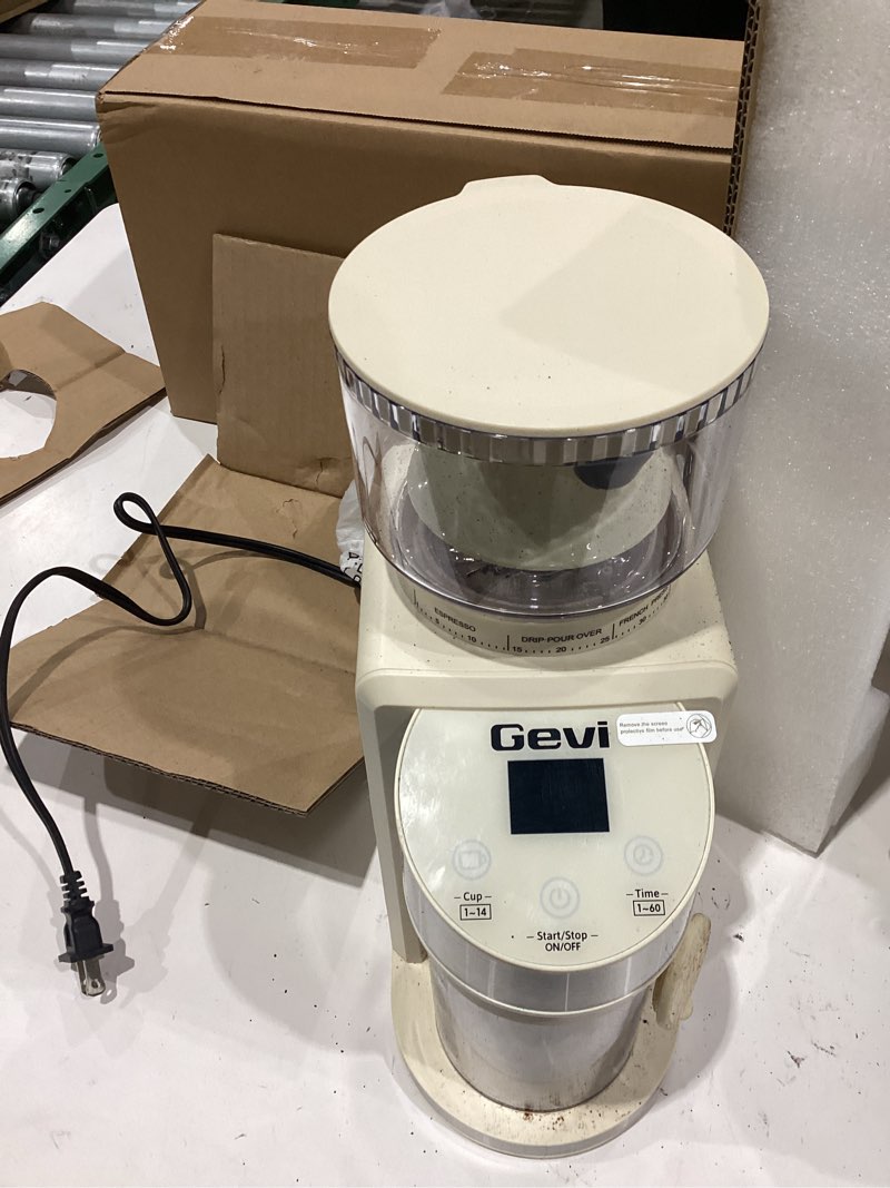 Condition photo showing As Is for gevi espresso machine 20 bar with grinder, professional espresso maker with 35 precise grind settings burr coffee grinders combos, super-automatic espresso machines, ideal for coffee lover