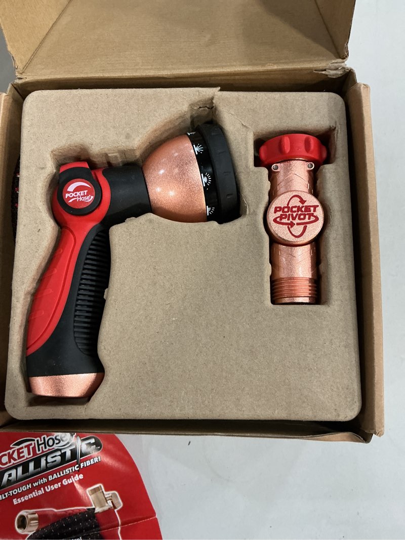 Condition photo showing Good Condition for pocket hose ballistic 50 ft expandable garden hose, no-kink, as seen on tv | anti-burst sleeve reinforced with bulletproof fiber, 360° swiveling pocket pivot connector, lightweight compact design