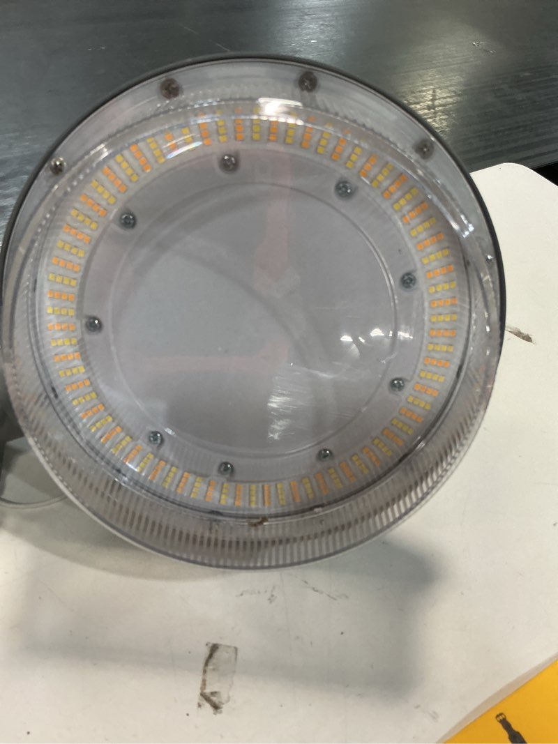 Condition photo showing As Is for halo 7000 -lumen 52.2 -watt gray hardwired led outdoor area light (bulb included