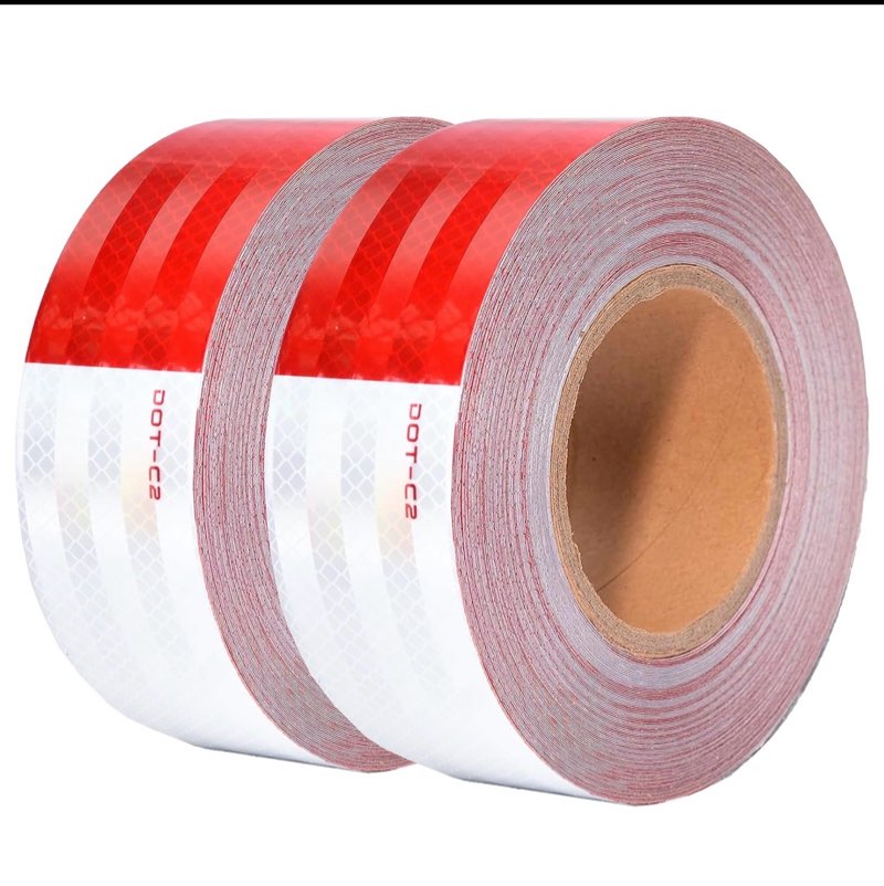 swrt dot-c2 reflective tape 2 inch x 200 feet red white reflective tape outdoor waterproof conspicuity strong adhesive reflector tape warning safety reflective tape for vehicles trailers boats signs