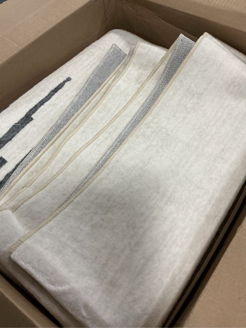 Condition photo showing Good Condition for morebes black 8x10 rugs for living room, washable stain resistant geometric area rug for bedroom, modern striped non-slip low pile soft indoor carpet for office dining room department 8' x 10'