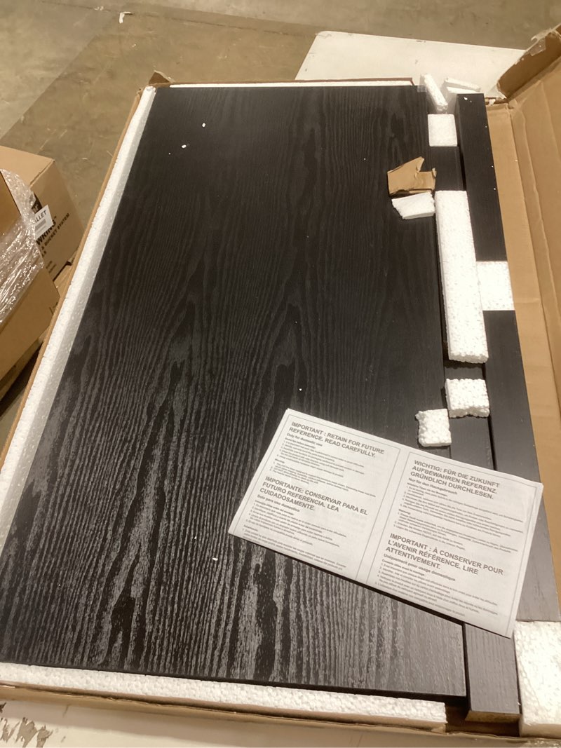 Condition photo showing Good Condition for furinno classic coffee table, modern rectangle coffee table with 1.8" triple thick tabletop, side table, toolless assembly, for living room, home office, black black rectangle