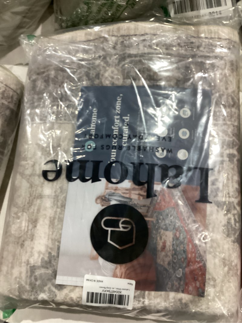 Condition photo showing New/Like New for Lahome Oriental Small Area Rug, 2x4 Washable Entryway Rug Non-Slip Ultra-Thin Indoor Door Mat Distressed Throw Carpet for Kitchen Bedroom, Grey/Brown Grey/Brown 2'x4'?Rectangular?