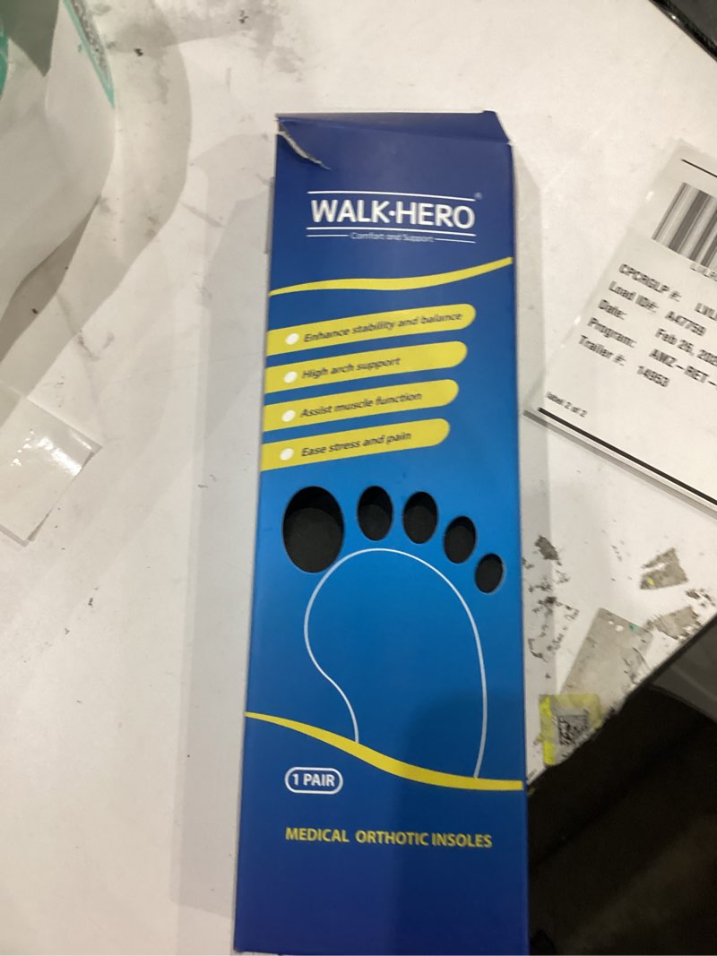 Condition photo showing New/Like New for Arch Support Inserts for Men Women - Plantar Fasciitis High Arch Support Insoles, Orthotics Shoe Inserts for Flat Feet, Foot Pain Relief Shock Absorption and Cushioning (Mens 16-16 1/2) Blue Mens 16 - 16 1/2