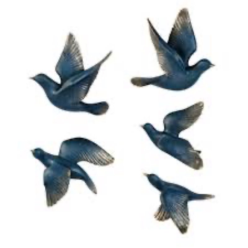 Five-Piece 3D Floating Bird, Flying Birds Wall Decor set