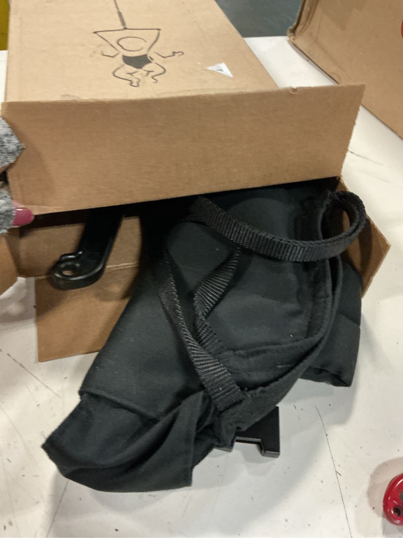 Condition photo showing Good Condition for jolly jumper iconic (black), doorway baby jumper, indoor exercise saddle seat, adjustable height, for infants up to 28lbs, no stand required black saddle