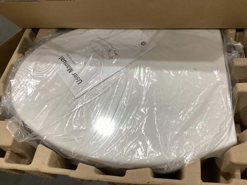 Condition photo showing Good Condition for elongated raised toilet seat for seniors, 3" height, heavy duty slow close elevated toilet seat with never loosen hinges, fits most elongated toilets (white 18.5") (raised toilet seat)