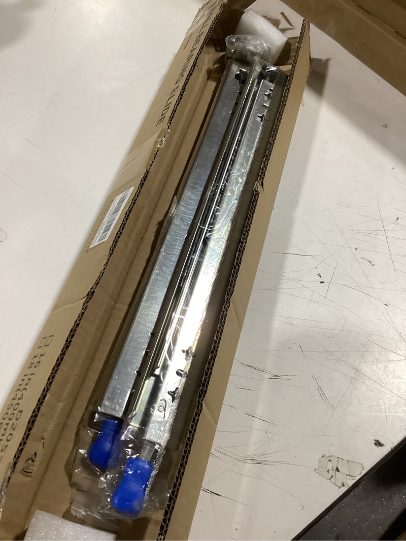 Condition photo showing Good Condition for with lock heavy duty drawer slides 12 14 16 18 20 22 24 26 28 30 32 34 36 40 44 48 52 56 60 inch 500 lbs side mount full extension ball (load:250 lb (with lock) -w:53mm, 16 inch) 16 inch load:250 lb (with lock) -w:53mm