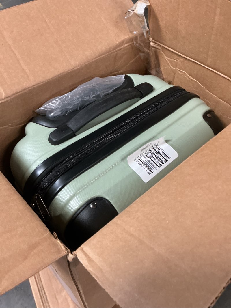 Condition photo showing Good Condition for kenneth cole reaction renegade luggage expandable 8-wheel spinner lightweight hardside suitcase, seafoam, 20-inch carry on seafoam 20-inch carry on
