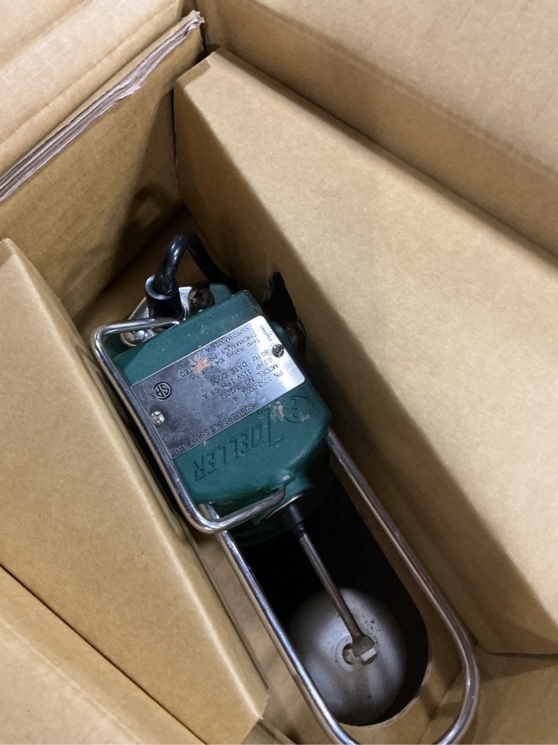 Condition photo showing As Is for Zoeller 1/3 HP Pro 115V Cast Iron Submersible Sump Pump