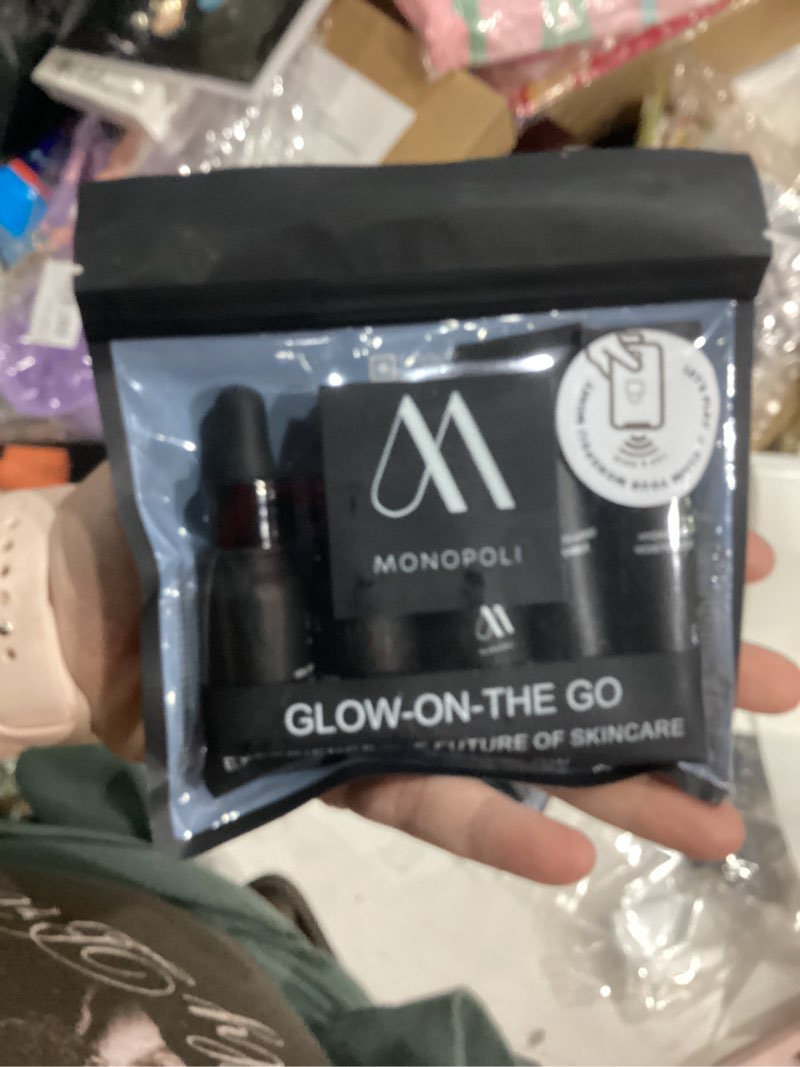 Condition photo showing New/Like New for Monopoli Skin Travel Skincare Set | Airplane-Friendly Sizes | Complete Facial Skin Care Kit with BHA Serum, Vitamin C, Moisturizer & Cleanser | Perfect Travel Essentials & Gift Set for Women & Teens