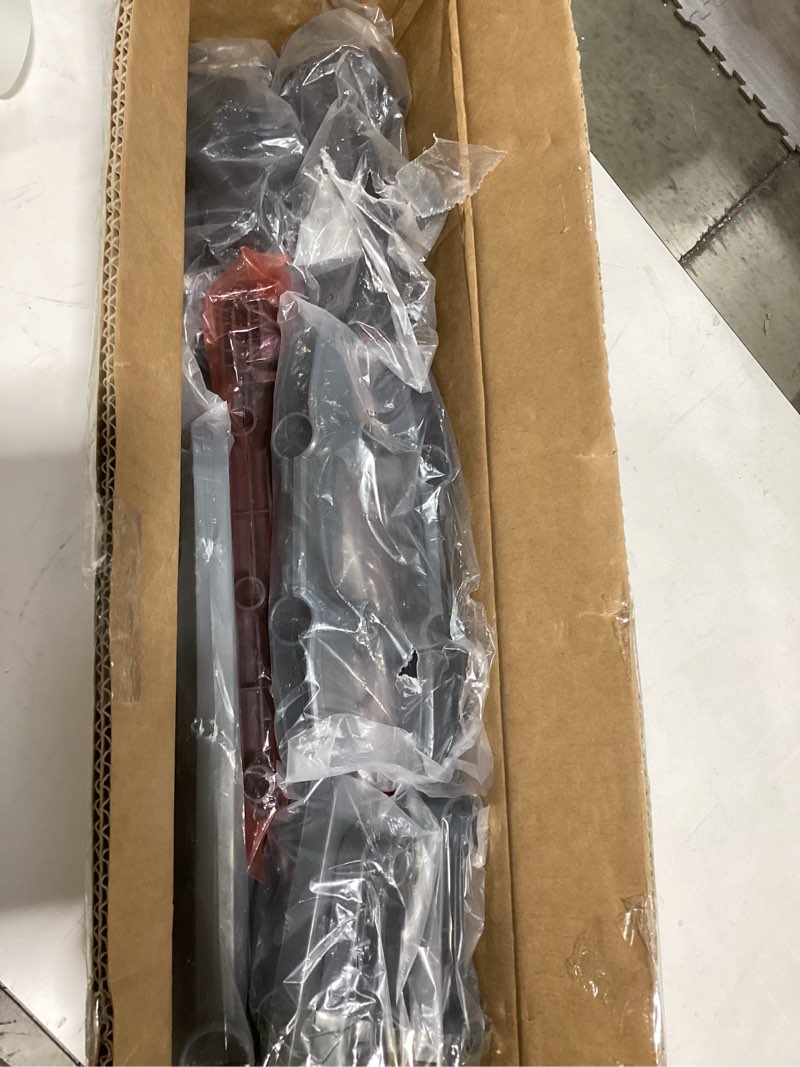 Condition photo showing As Is for homidec clothes drying rack, oversized 4-tier(67.7" high) foldable stainless steel drying rack clothing, movable drying rack with 4 castors, 24 drying poles and 14 hooks for bed linen, clothing, grey gray