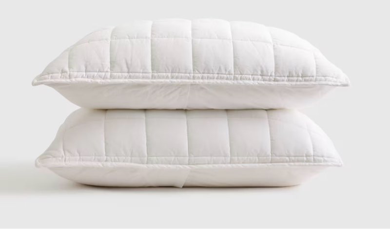 quince european linen box quilted sham set king white
